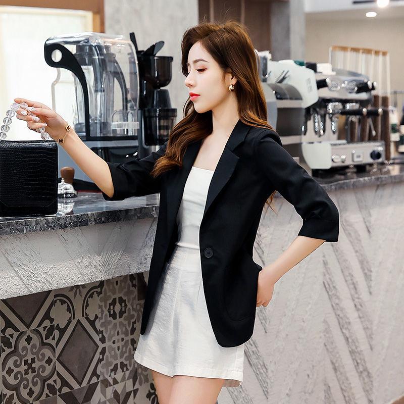 Suit Jacket Female Temperament Spring and Summer Three-quarter Sleeve Thin Shorts Casual Suit Professional Suit Two-piece Casual Suit