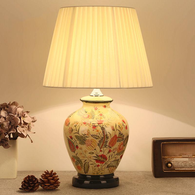 Table Lamp American Style for Living Room Ceramic Lamp Bedroom Bedside Lamp Decorated Led Lamps