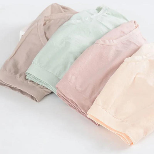 Four-pack Women's Silk Underwear Antibacterial Seamless Breathable Briefs Mulberry Silk Comfortable Soft Solid Simple Underpants Mid Waist Panties