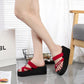Cute and Sexy Slippers for Women's Outer Wear Thick-soled Wedges Flip-flops Non-slip Soft-soled Sandals and Slippers Simple Style