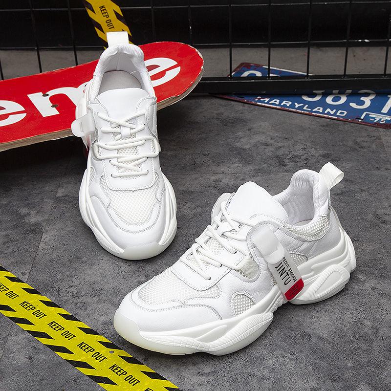 Men's Shoes Summer Breathable Sports Shoes Thick Bottom Increased Daddy Shoes Men Korean Version of Lightweight Fashion Mesh Shoes
