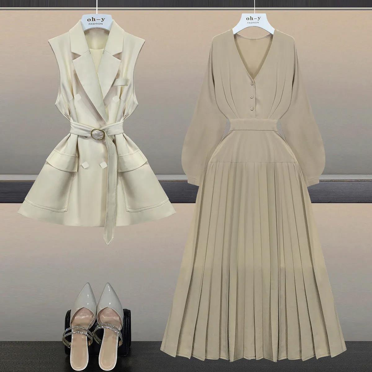 Women's Windbreaker Autumn Suit Large Size Women's Dress Two Piece Set