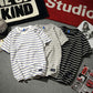 Summer Fashion Brand Men's Striped Short-sleeved T-shirt Thin Loose Cotton Half-sleeved T-shirt for Boys