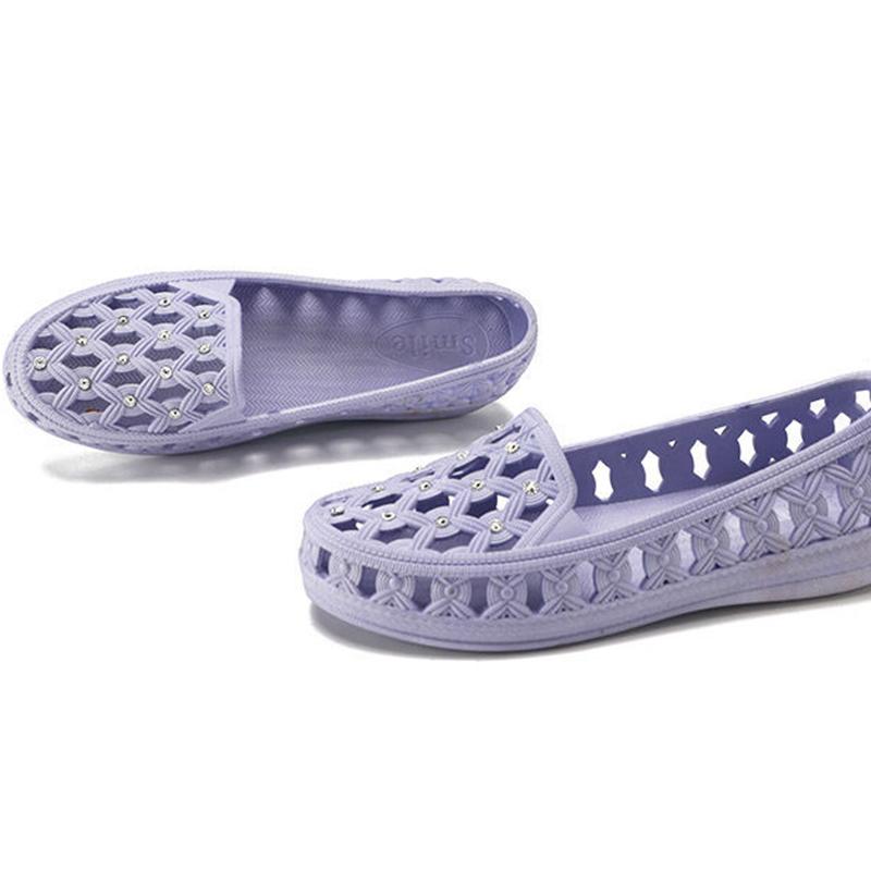 Summer Sandals Women Non-slip Thick-soled Shoes Beach Shoes Flat Bottom Breathable Soft Bottom Middle-aged and Elderly Fish Mouth Sandals Women