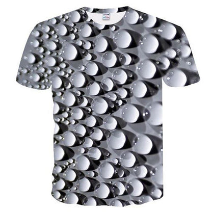 3D Shirt Full Body Beer Bubbles Short Sleeve T-shirt Summer Boy Hip Hop Personality Print Trend T-shirt