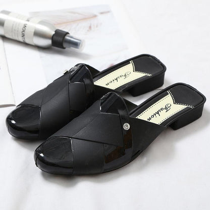 Ladies Sandals Wedge Heel Soft Bottom Drag Sandals Summer Wear Kitchen Work Waterproof Girl Student Single Shoes