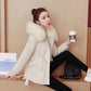 Plush Thick Cotton-padded Jacket Women's Winter Mid-length Big Fur Collar Pie Overcomes The New Korean Loose Cotton Jacket