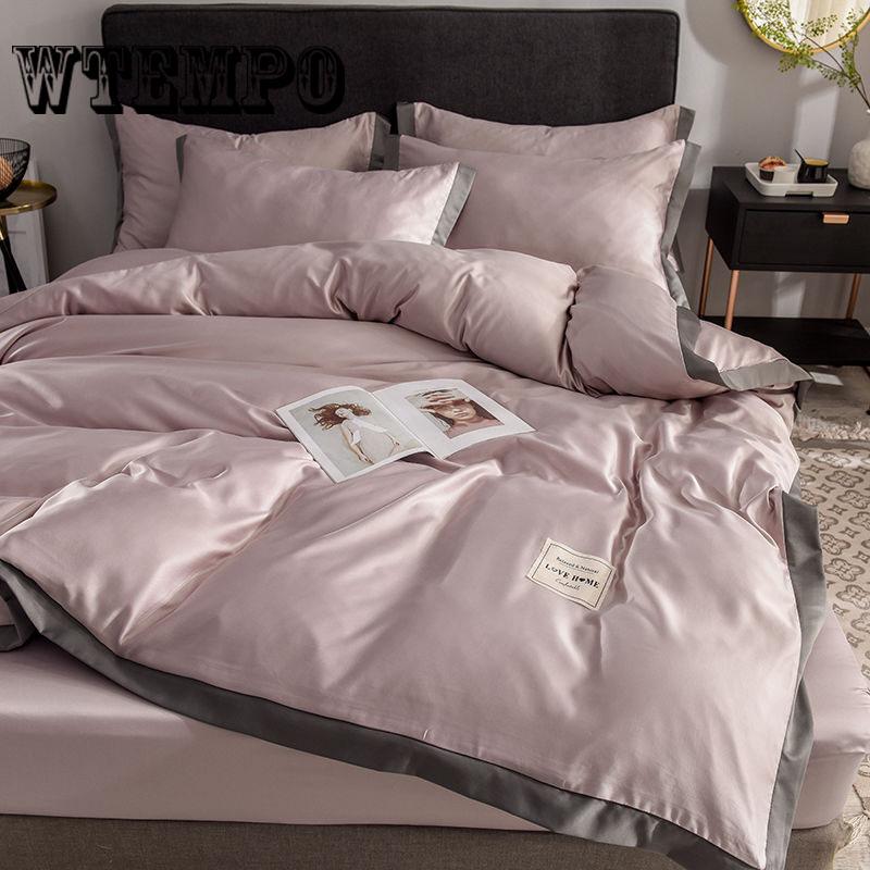 Cotton Bedding European Four-piece Four-piece Linen Quilt Cover Pillowcase Noble