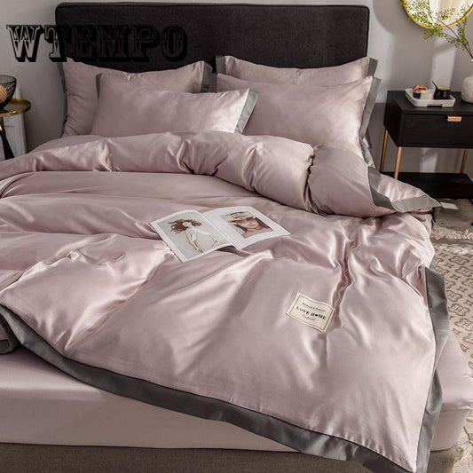 Bedding Washed Silk Nude Sleeping Four-piece European Solid Color