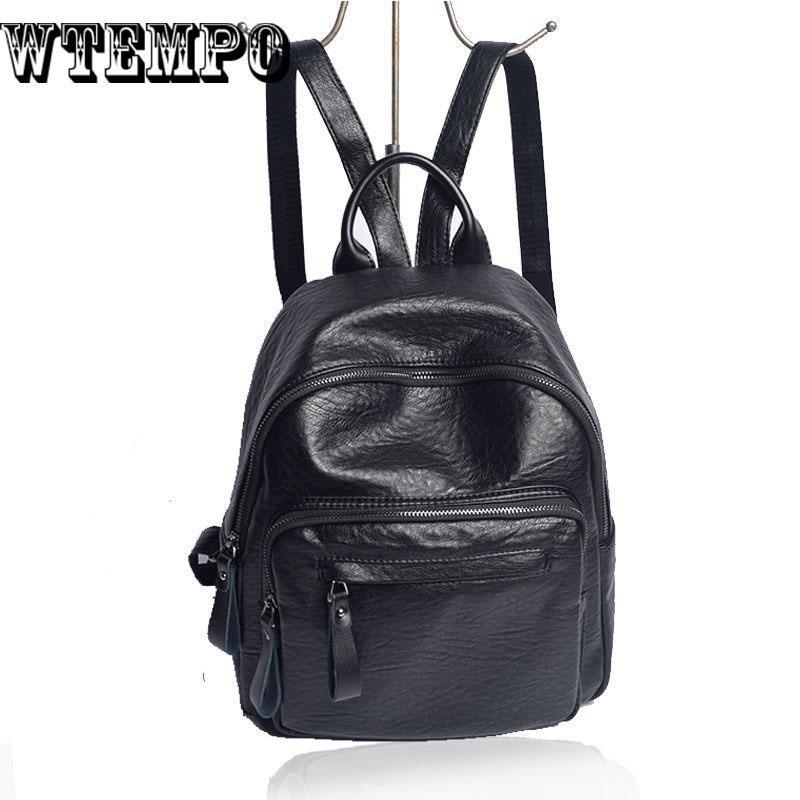 Backpack Women Shoulder School Bags Vintage Leather Anti Theft Backpack Back Pack Lady