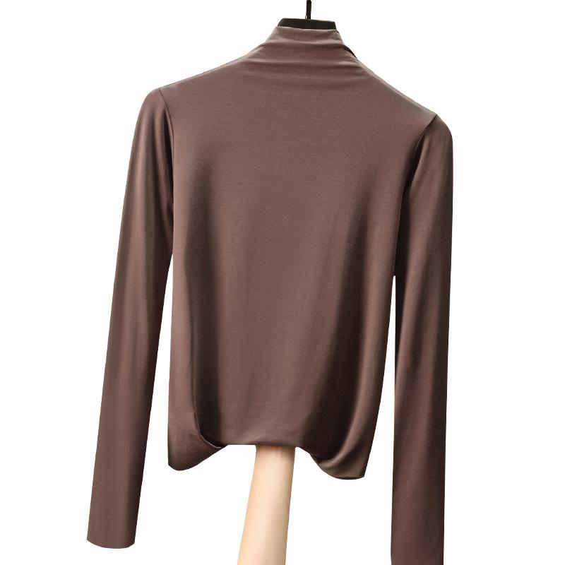 Spring New Women's Half Turtleneck Bottoming Shirt with A Slim Plus Size Top