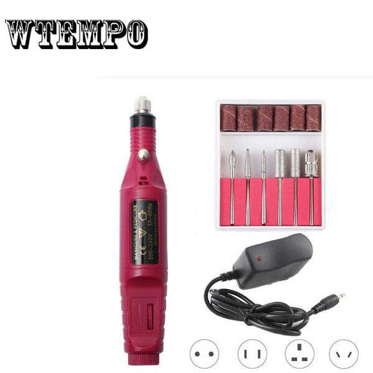1set Power Nail Art Drill Professional Electric Manicure Machine Nail Drill Pen Polish Tool
