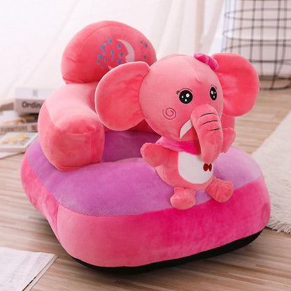 Children 4 Months-4 Years Old Cartoon Animal Seat High Elastic Sponge Bedroom Living Room Baby Room Thicker and Softer Plush Baby Sofa