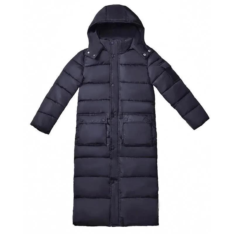 Girls' Warm Cotton-padded Jacket Winter Clothes Plus Velvet Thick Mid-length Down Cotton Jacket