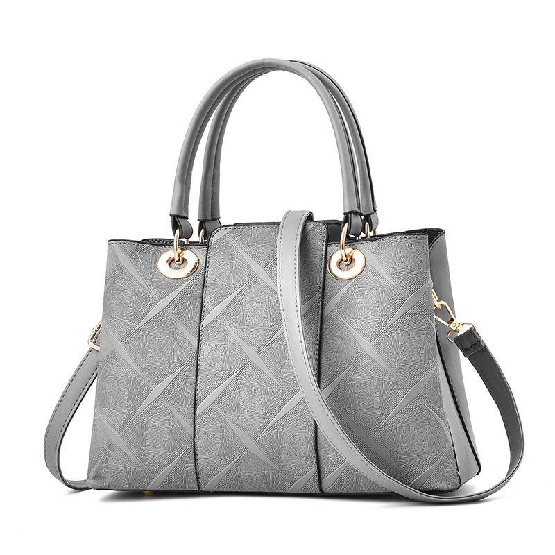 Luxury Top-Handle Bags Solid Color High Quality PU Leather Handbags for Women Bags Large Capacity Personality European Style Crossbody Bag