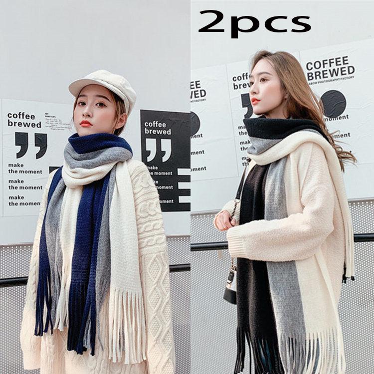 2pcs  Wild Shawl scarf Long section scarf Birthday present Winter warm scarf Christmas gift Woman