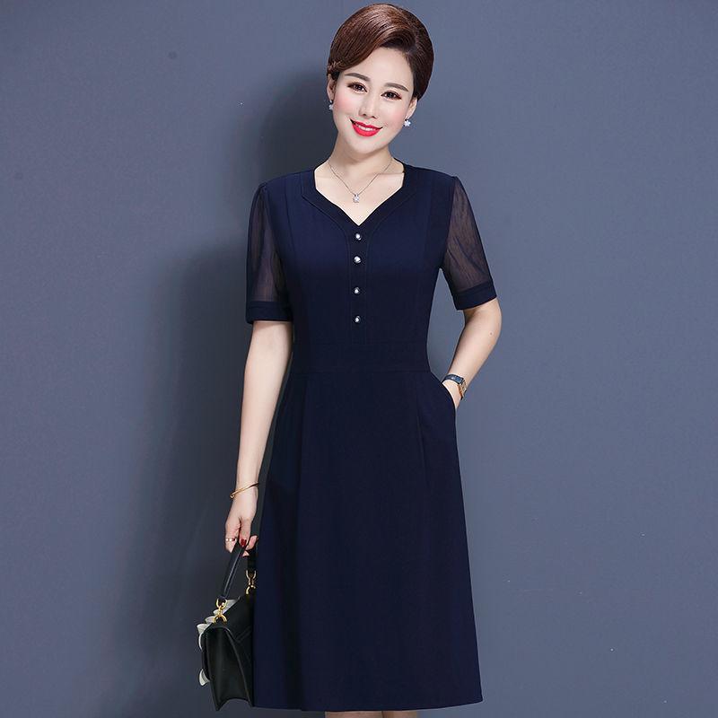 Mid-length L-XXXXXL Women's Summer Dress Chiffon Veil Short Sleeve Solid Color Daily Wear