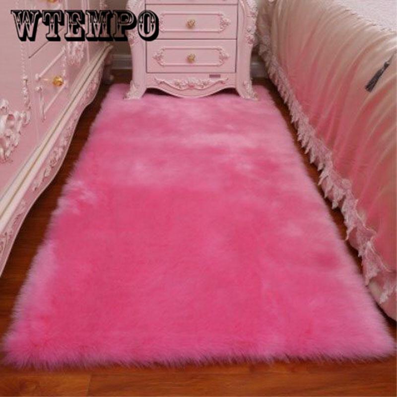 Hairy Carpets Soft Artificial Buckskin Plain Fur Skin Fluffy Bedroom Faux Mats Washable