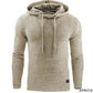 Men's Sweater Spring and Autumn Jacquard Long-sleeved Loose Fashion Hoodie Solid Color Sports Casual Jacket Trendy