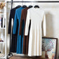 Pofulove Women Turtleneck Warm Pullover Sweater Dress Slim Solid Sweatshirts Knitted Dress Coat