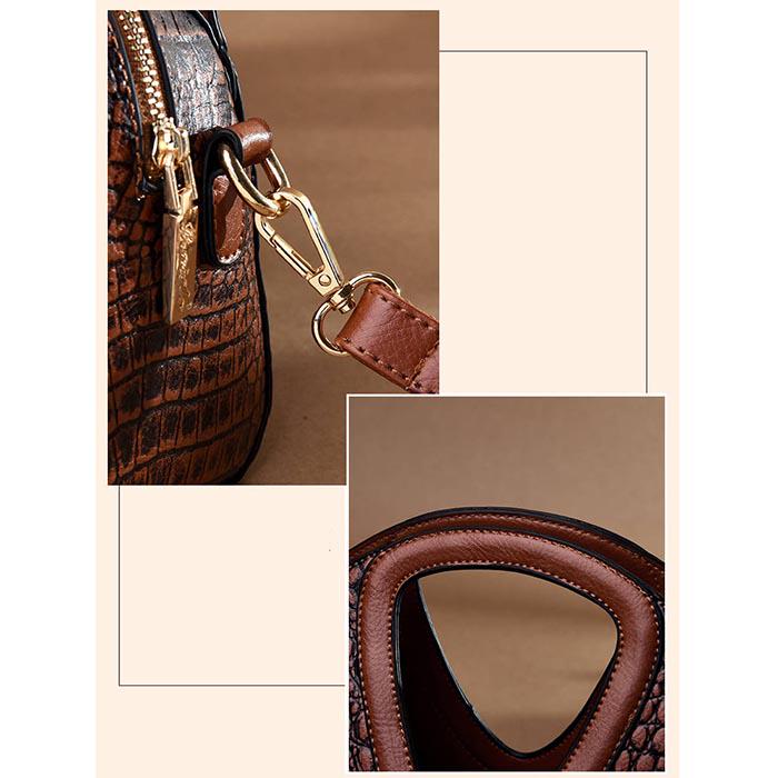 Crocodile Pattern Leather Handbag Female European American Shoulder Messenger Bag Dumplings Package
