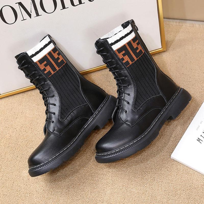 Women's British Style Martin Boots Thick-soled Student Boots Women's Thick Heel Flat Motorcycle Boots