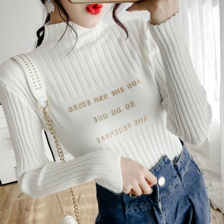 Podilove Retro Slim Long Sleeve Knit Bottoming Shirt Women's Loose Pullovers Women's Fashion