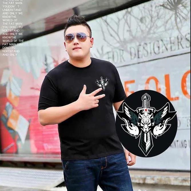 Fat Men Exclusive Men's Plus Size T-shirt Fat Men Short-sleeved Plus Fat Plus Long Short-sleeved Men Fat Top