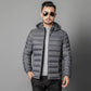 Men's Down Padded Short Slim Casual Hooded Padded Jacket Plus Velvet Warmth Plus Size Men's Padded Jacket