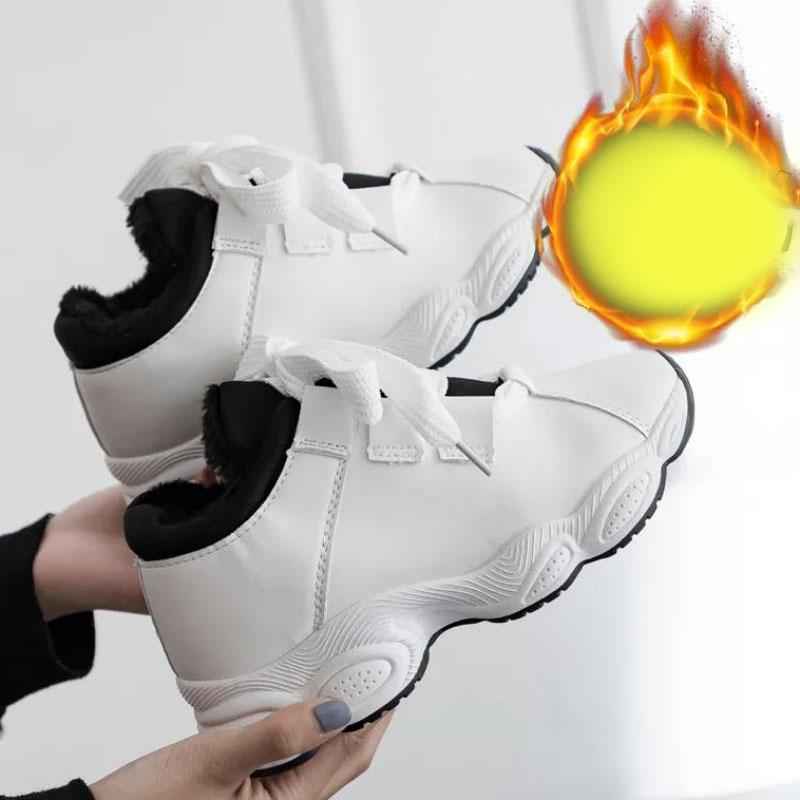 Autumn and Winter Plus Velvet Women's Shoes Warm and Comfortable All-match Casual Flat Shoes