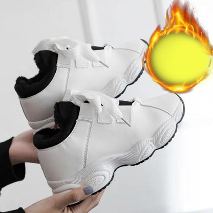 Autumn and Winter Plus Velvet Women's Shoes Warm and Comfortable All-match Casual Flat Shoes