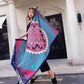 Autumn and Winter Women's Scarf Chinese Style Printed Shawl Sunscreen Silk Scarf Shawl Seaside