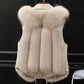 Fur Vest Women's Winter Wear Thick Imitation Fox Fur Vest Faux Fur To Keep Warm Comfortable and Soft Women's Sleeveless Suit Collar Jacket