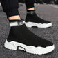 Men's High Top Sneakers Korean Style Trendy All-match Socks Shoes Teen Student Trendy Shoes