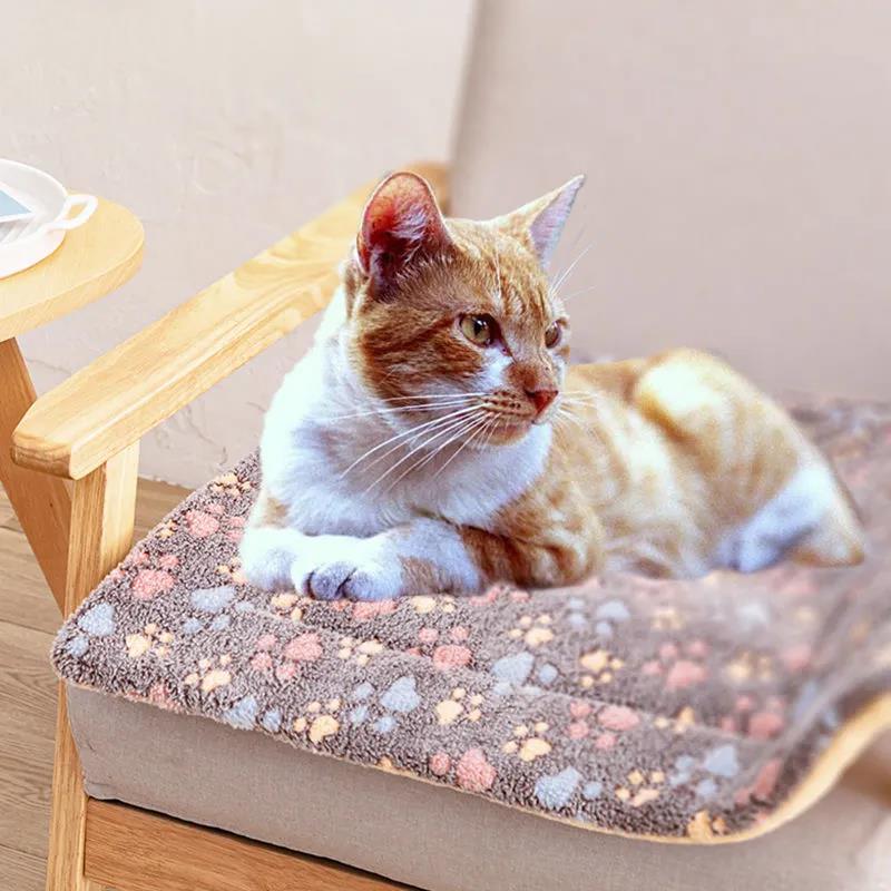 Pet Dog Mat Winter Cat Thick Blanket Autumn and Winter Dog Woven Cat Cater Sleeping Cotton Quilt Warm Pet Sleep Pad