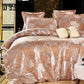 4pcs Luxury Jacquard Bedding Set Queen Size 4pcs Bed Linen Cotton Duvet Cover Lace Satin Bed Sheet