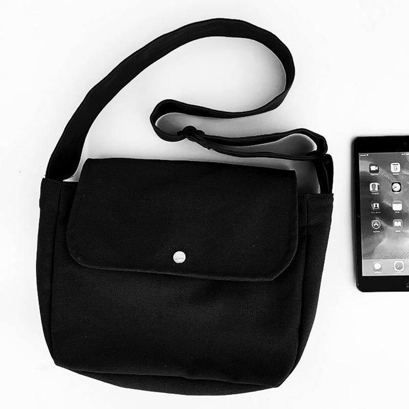 Large Capacity Canvas Bags Women Men Travel Casual Shool Daily Shoulder Simple Crossbody Solid Color Bags