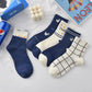 Three Pairs of Women's Socks Fashion Print Cartoon Pattern Socks Winter Thick Warm Pile Pile Socks