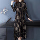 Large Size Casual Long-sleeved Dress Literary Retro Loose Long Skirt All-match Hal Turtleneck Sweater