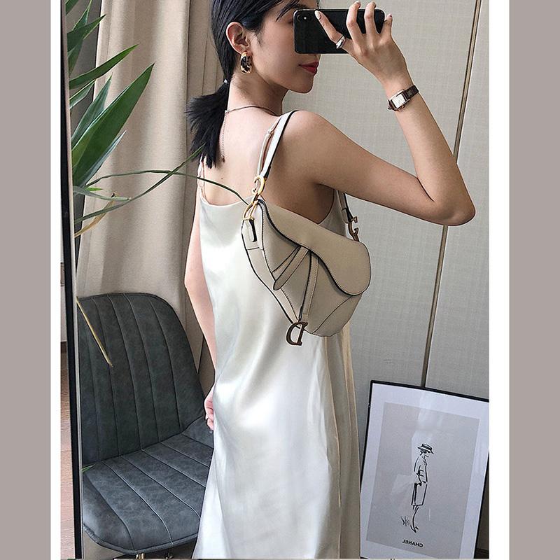 Women's Mid-length Slim Base Sleeveless Dress Pure Color Sexy Shiny Premium Texture Satin Silky Suspender Skirt