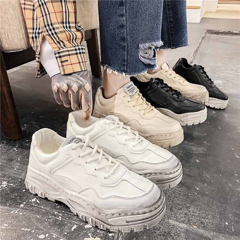Men's Shoes Thick Bottom Old Shoes Korean Version of Muffin Bottom Shoes Male Students Increased Shoes