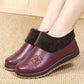 Winter Women's Waterproof Snow Cotton Boots Fleece Warm Flat Non-slip Leather Cotton Shoes