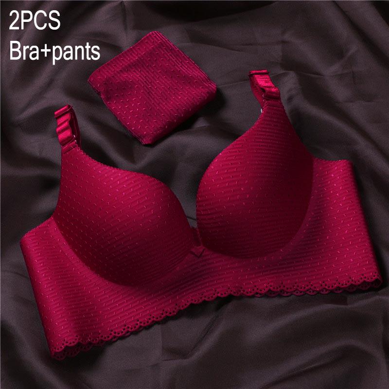 Bra Set For Women Underwear Push Up Solid Color Seamless Lingerie Set Bra And Panty Set Intimates