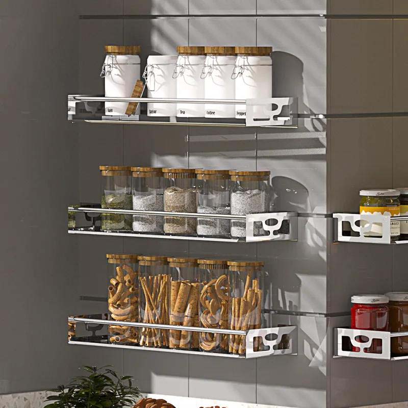 Kitchen Seasoning Rack Stainless Steel Seasoning Wall Hanging Condiment Storage Hanging Rack