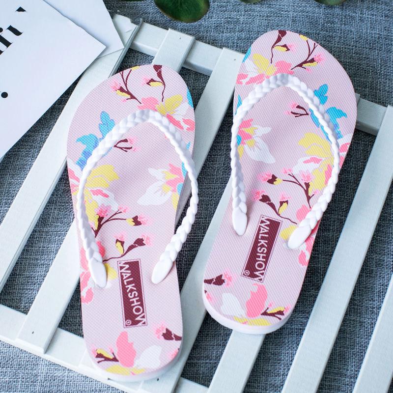Flip-flop female summer fashion wear personality student non-slip beach versatile flat slippers