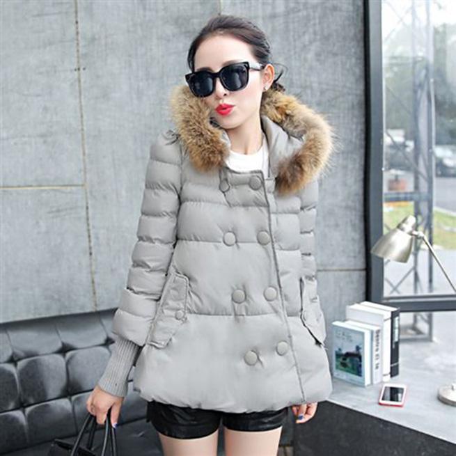 Women's Short Padded Jacket Light and Thin Winter Padded A-line Down Padded Jacket