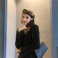 Pofulove Wild Stand-up Collar Net Gauze Style Slim Sexy Jacket Women Autumn and Winter Retro Chic