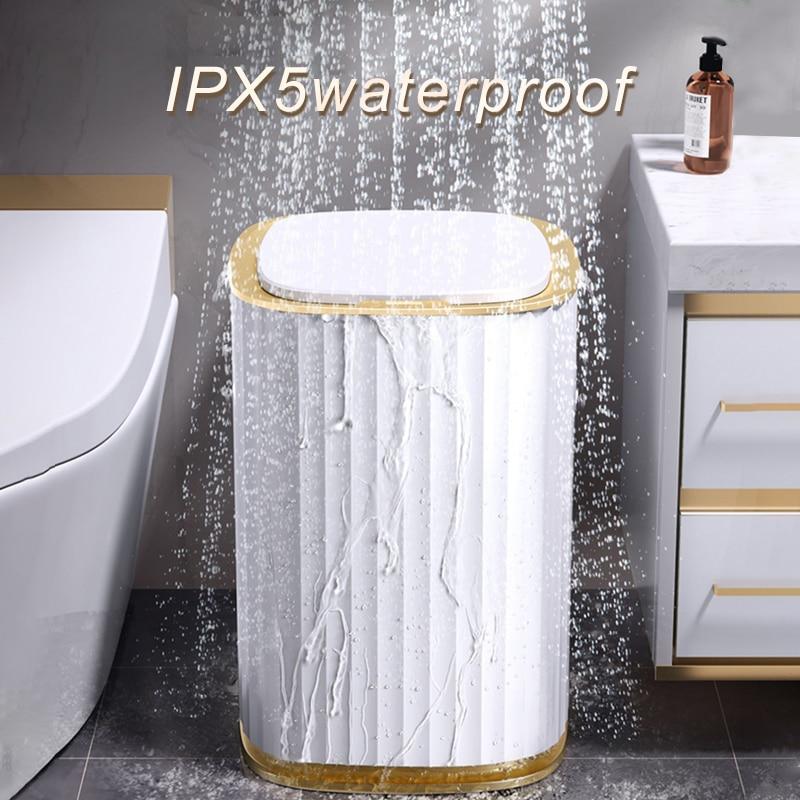 Intelligent Sensor Trash Can Kitchen Bathroom Toilet Trash Can Large-capacity Automatic Sensor Waterproof Trash Can with Lid 15L