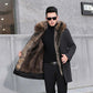 Plush Thickening Handsome Men's Winter Imitation Mink Fur Detachable Liner Imitation Fur Jacket