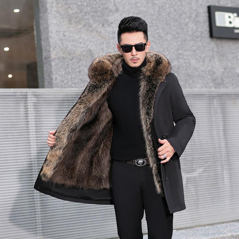 Plush Thickening Handsome Men's Winter Imitation Mink Fur Detachable Liner Imitation Fur Jacket